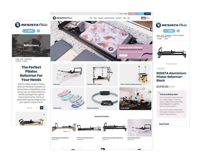 Perth website design Resista Pilates