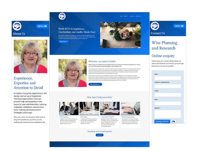 Perth website design Wise Planning & Research
