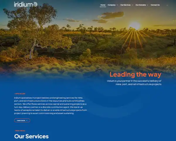 Iridium Project Delivery PD website design Perth