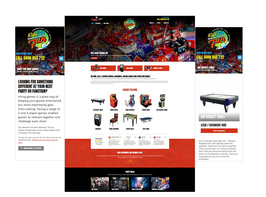 Kids Just Wanna Have Fun web design Perth