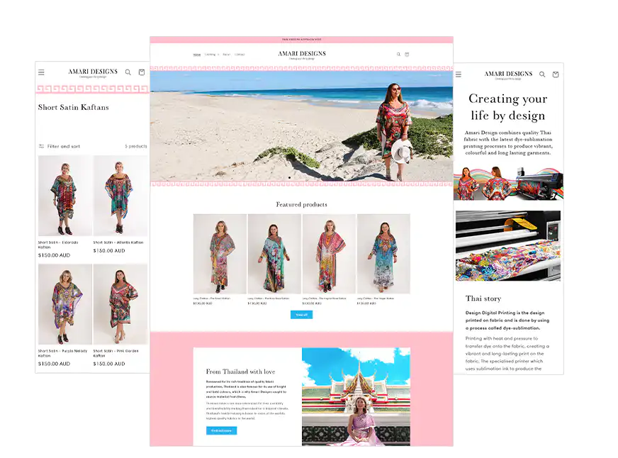 Amari Designs website design Perth