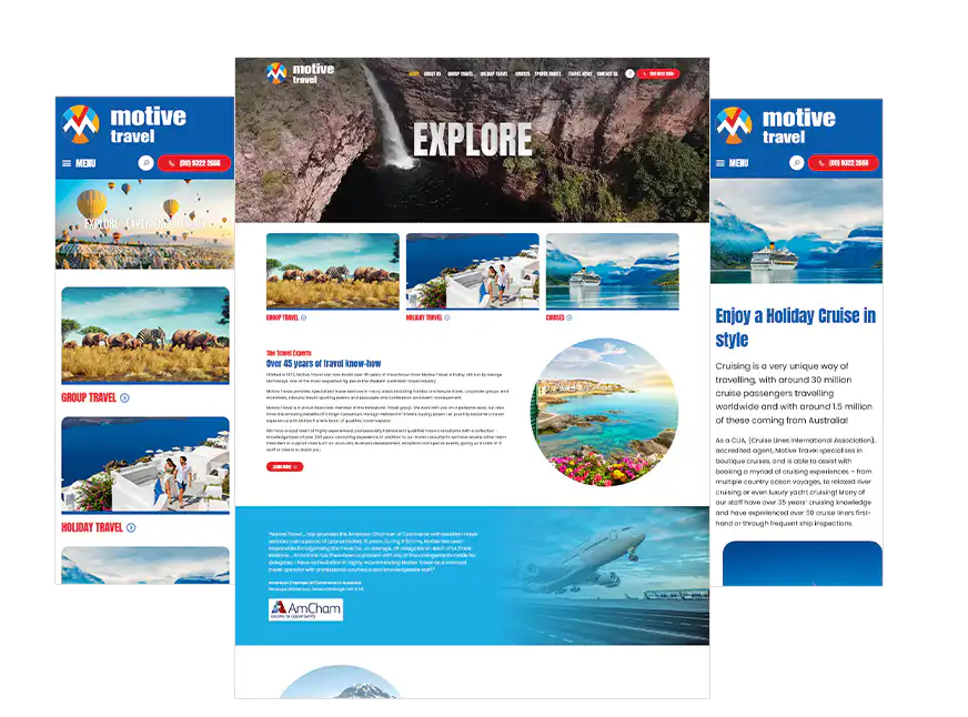 Perth web design Motive Travel