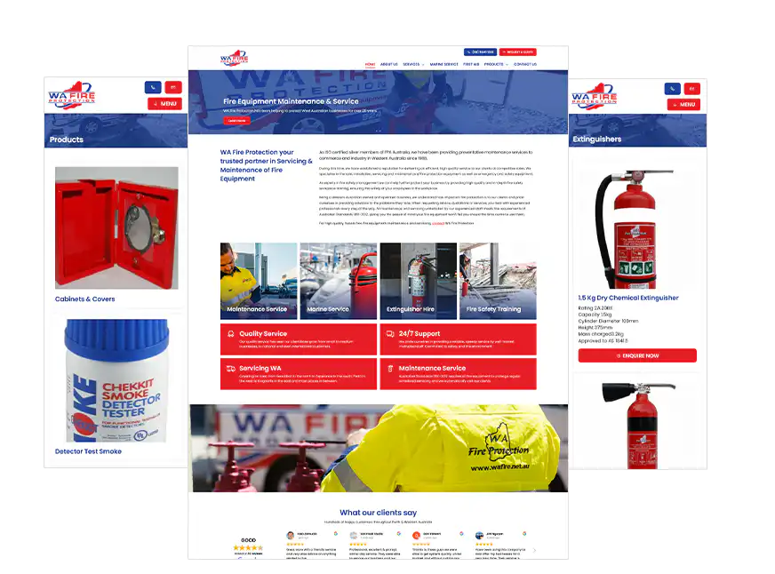 WA Fire Protection web design Perth
