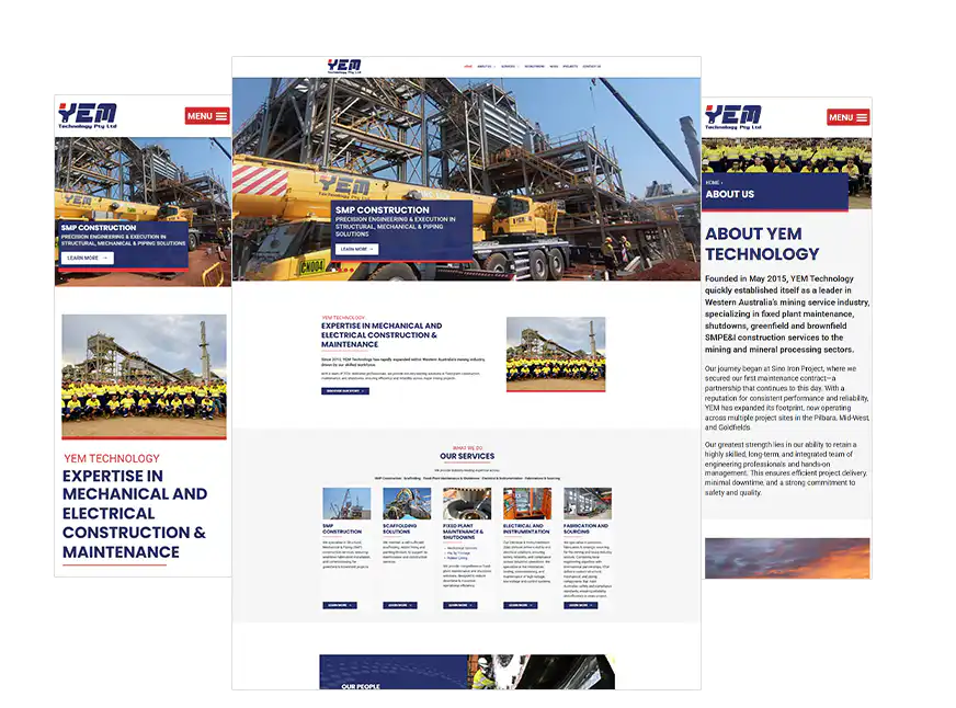 YEM Technology website design