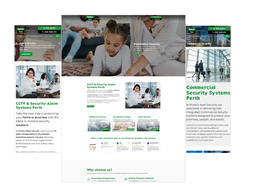 Protect West Security website design