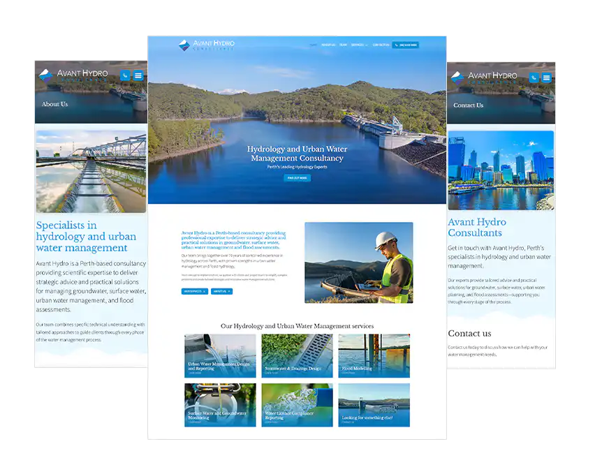 Avant Hydro Perth web design