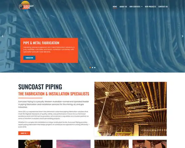 Suncoast Piping Perth website design