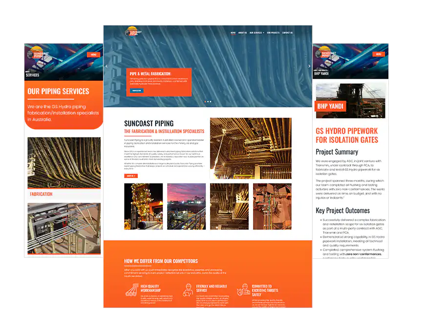 Perth web design Suncoast Piping